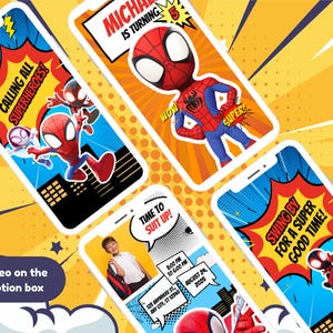 Spidey and Friends Birthday Video Invitation | Editable & Personalized | Digital Invite for Kids Party