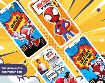 Spidey and Friends Birthday Video Invitation | Editable & Personalized | Digital Invite for Kids Party