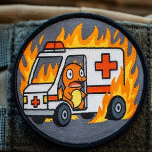 Charmander Burning Ambulance Morale Patch