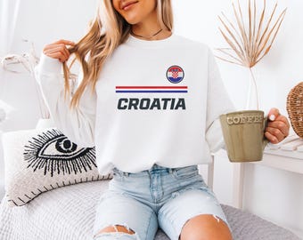 Croatia Supporters Flag Logo Style Graphic Tee, 2026 Soccer USA Inspired for Fans Design, North America 26' Football Vibes Unisex T-Shirt