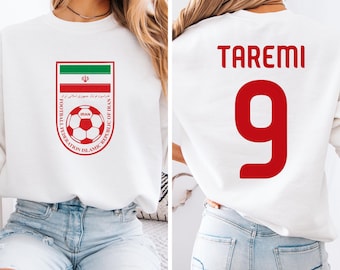Taremi #9 Iran Inspired Jersey Logo Style Graphic Tee, 2-Sided Star Player Tribute for Fans, Soccer World Tournament Gift Unisex T-Shirt
