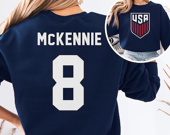 McKennie #8 USA Inspired Jersey Logo Style Graphic Tee, 2-Sided Star Player Tribute for Fans, Soccer World Tournament Gift Unisex T-Shirt