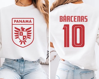 Barcenas #10 Panama Inspired Fans Jersey Style Graphic Tee, 2-Sided Star Player Fans Tribute, Soccer World Tournament Gift Unisex T-Shirt