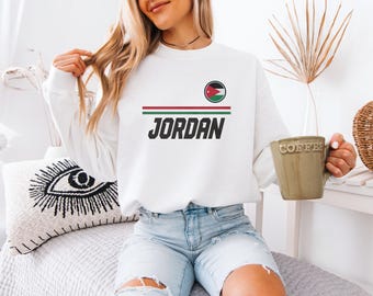 Jordan Supporters Flag Logo Style Graphic Tee, 2026 Soccer USA Inspired for Fans Design, North America 26' Football Vibes Unisex T-Shirt