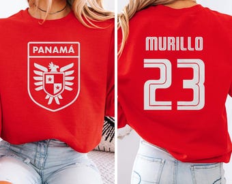 Murillo #23 Panama Inspired Fans Jersey Style Graphic Tee, 2-Sided Star Player Tribute for Fans, Soccer World Tournament Gift Unisex T-Shirt