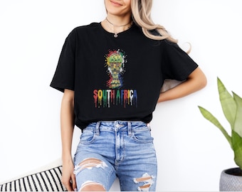 South Africa Patriotic Soccer Highlights Inspired Graphic Tee, Splash Cup Style Silhouette Football Fan Design, 2026 World USA Unisex Shirt
