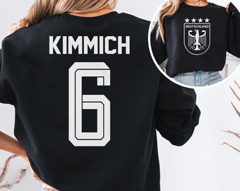 Kimmich #6 Germany Inspired Jersey Logo Style Graphic Tee, 2-Sided Star Player Tribute for Fans, Soccer World Tournament Gift Unisex T-Shirt