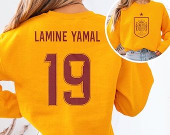 L. Yamal #19 Spain Inspired Jersey Logo Style Graphic Tee, 2-Sided Star Player Tribute for Fans, Soccer World Tournament Gift Unisex T-Shirt