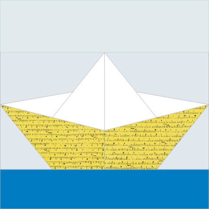 Origami Boat Paper Pieced Quilt Block Newspaper PDF Pattern Etsy