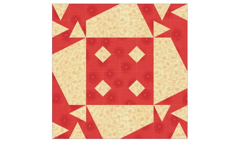 Bisquit tile paper pieced block PDF pattern freezer paper quilt block