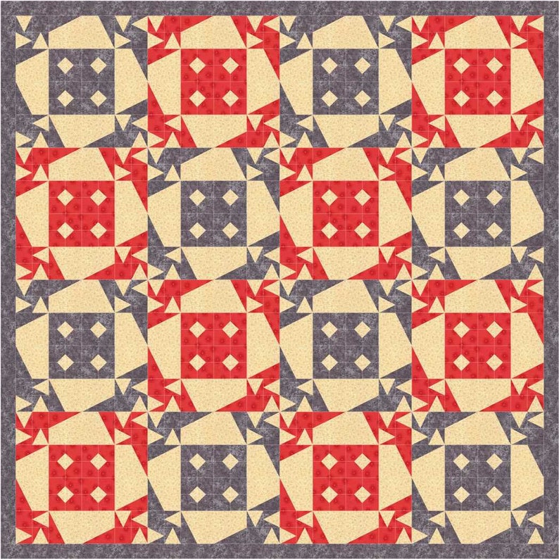 Bisquit tile paper pieced block PDF pattern freezer paper quilt block
