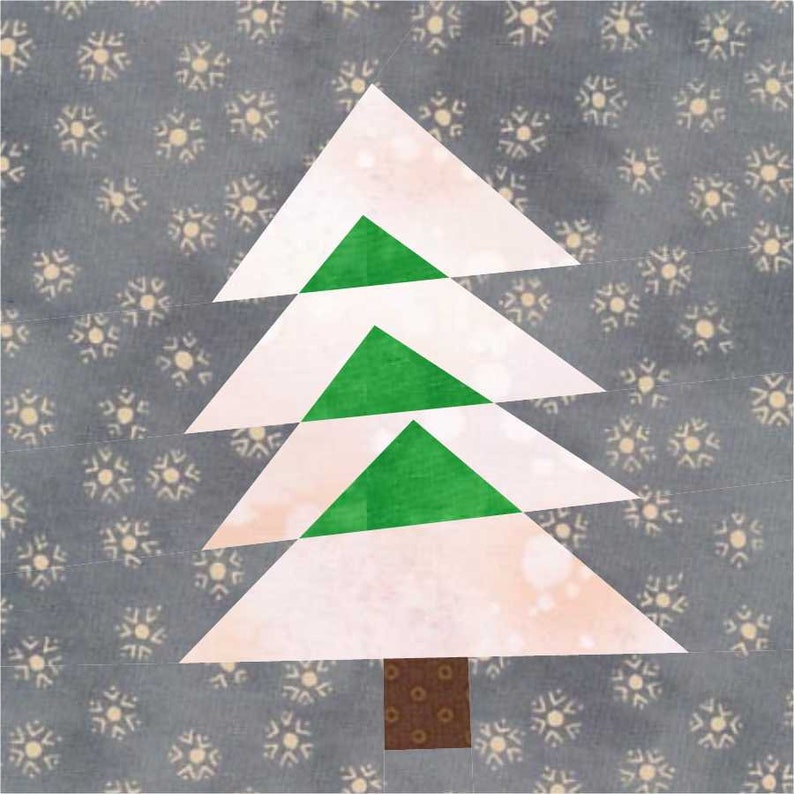 Origami Christmas tree paper pieced quilt block PDF pattern Etsy