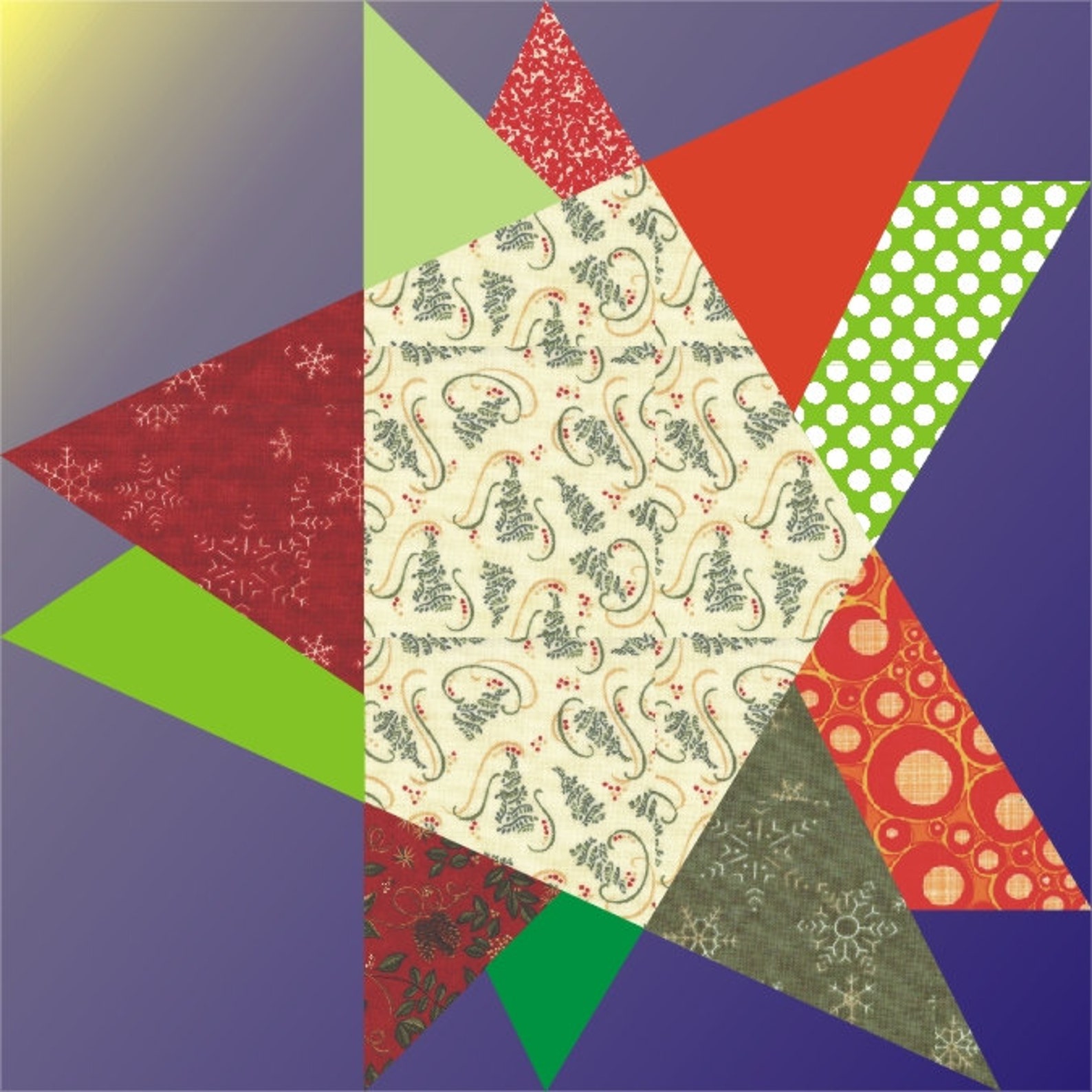 Wonky Double Star Paper Pieced Quilt Block INSTANT DOWNLOAD Etsy