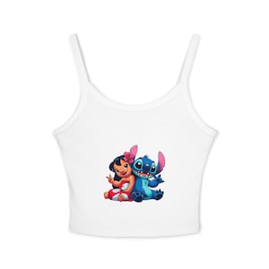 Entzückendes Cartoon Tank Top, süßes Sommer Crop Top, trendiges Spaghetti Strap Shirt, Geschenk für Kinder, lustige Bademode