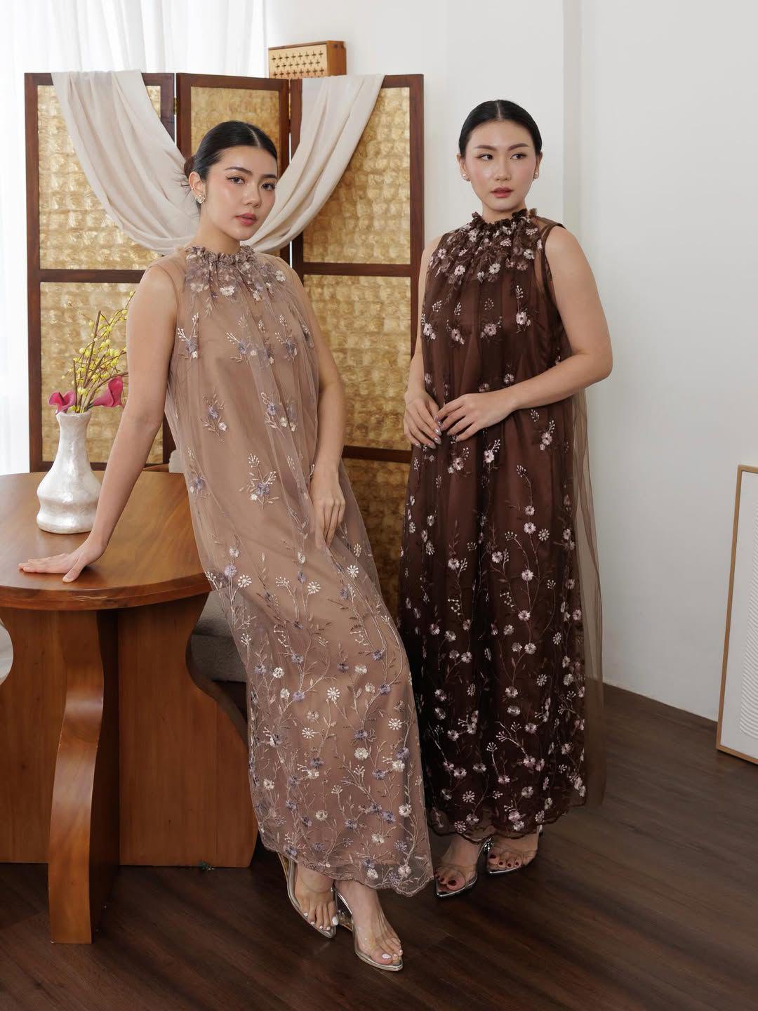 brown leaf dress Salome Tulle Two-Piece Maternity Photoshoot Dresses M-XL