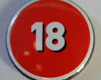 18 Film Certificate Button Badge 25mm / 1 inch Funny Birthday Gift - Eighteenth - 18th