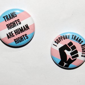 Transgender Rights Badge Set 25mm / 1 inch Trans - LGBT - Equality - Pride - Human Rights