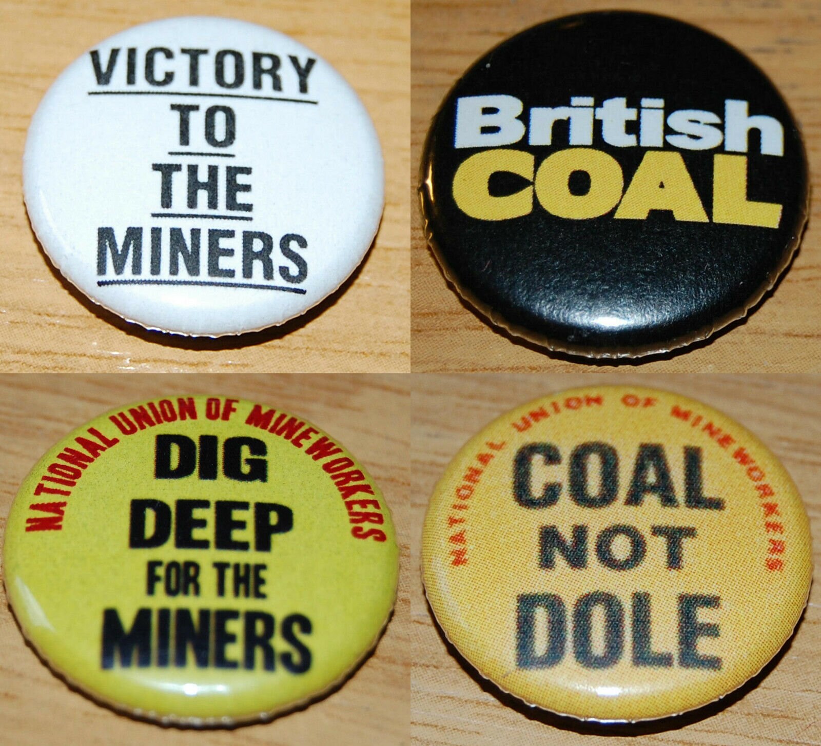 Novelty Cute Miners Thatcher 25mm 1" Button Badge COAL NOT DOLE 