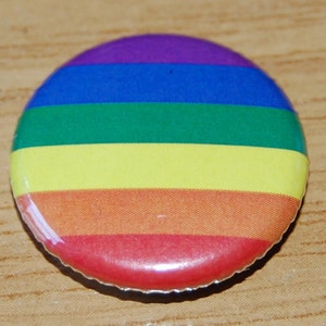 Gay Pride Rainbow Flag Button Badge 25mm / 1 inch LGBT