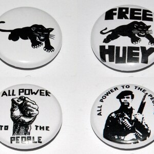 Black Panther Button Badge Set 25mm / 1 inch Black Power - Equality - Anti-Racist