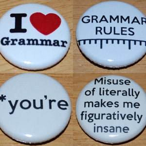 Grammar Button Badge 25mm / 1 inch Spelling Geek Nerd