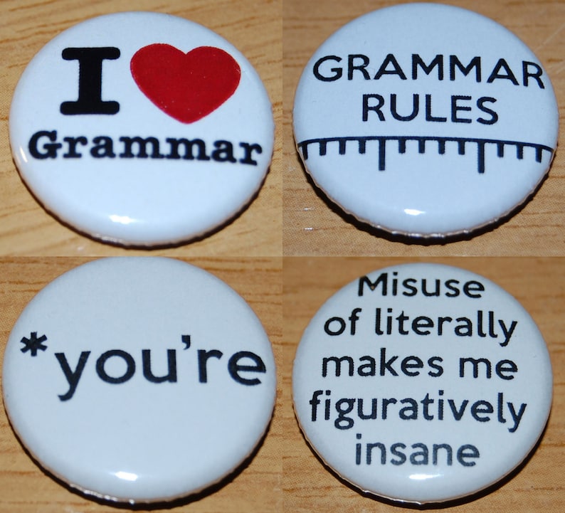 Grammar Button Badge 25mm / 1 Inch Spelling Geek Nerd Etsy UK