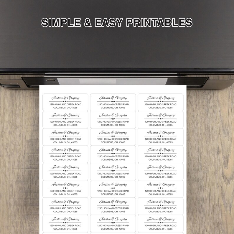 Return Address Labels – Editable for Avery Labels 5160 - Address Label