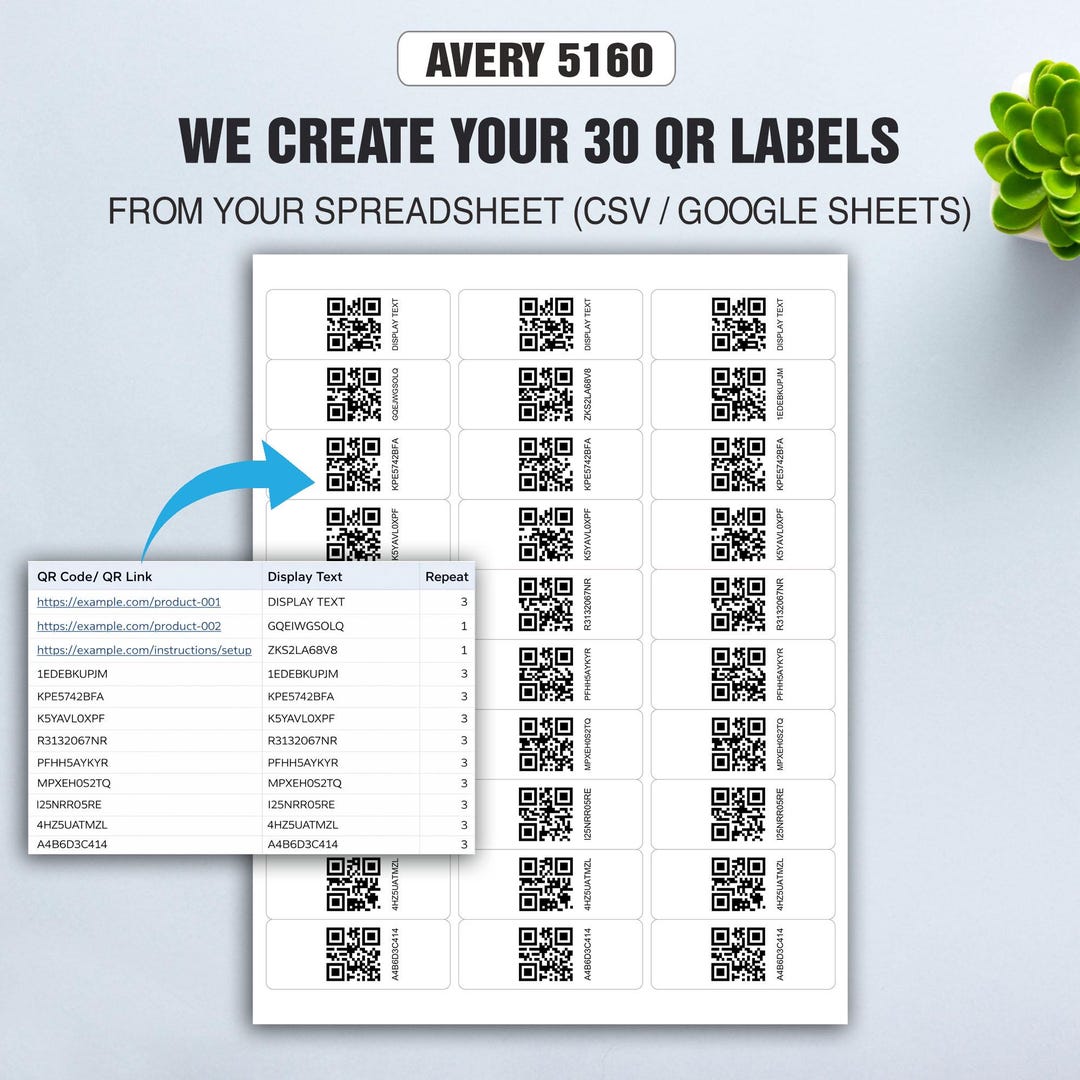 Custom QR Code Labels for Products – 30 QR Labels From Spreadsheet ...