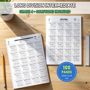 Long Division Intermediate Workbook | Multi Digit Division Practice | 3 Digit by 2 Digit, 4 Digit by 2 Digit & 5 Digit by 2 Digit