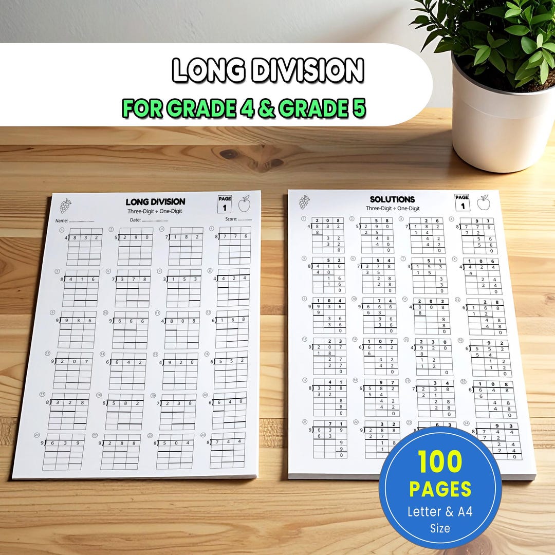 Long Division Worksheets | Long Division Practice | Multi-digit ...