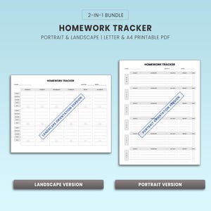 Homework Tracker | Printable Homework Tracker | Homework Log | Homework Planner | Homeschool Planner | Homework Chart | Assignment Tracker