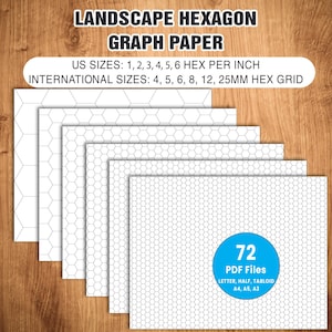 Bundel liggend zeshoekig ruitjespapier, zeshoekig rasterpapier, afdrukbaar zeshoek ruitjespapier, zeshoekige kaart en patroonraster, zeshoek papier, scheikundepapier