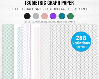 Isometric Graph Paper, Isometric Grid, Drawing Paper, 3D Sketch Paper, Architecture Paper, Designer Paper, Printable Paper, Planner Inserts