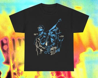 JUST A MINUTE-T-shirt - zwart/blauw