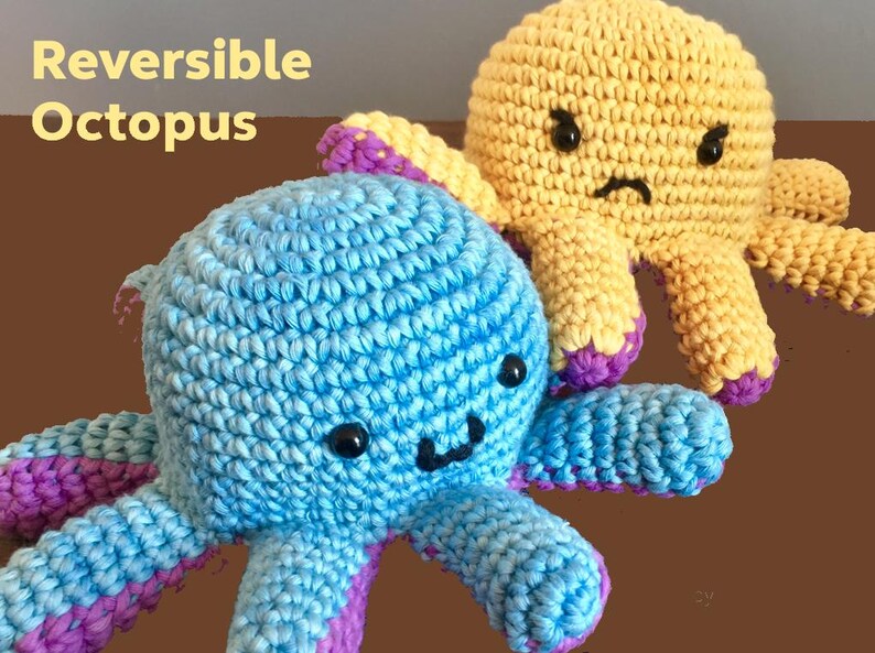 Reversible Octopus Crochet Pattern PDF, Cute Reversible Octopus Toy ...
