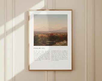 Psalm 121 Poster Bible Verse Image Christian Wall Art Vintage Christian Posters Faith Poster Living Room Country House Decor Christian Gift
