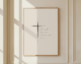 Affiche chrétienne de Pâques, art mural chrétien moderne, verset biblique, décoration murale beige, images de versets bibliques, cadeaux de Pâques chrétiens