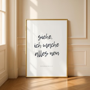 Bibelversmotto 2026 affisch "Se, jag gör allting nytt" kristen affisch nyårspresenter bibelversmotto nyårsafton presenter dekoration