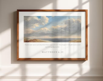 Matthew 6:33 Bible Verse Poster Faith Gift Bible Saying Picture Christian Wall Decor Jesus Poster Christian Gifts Housewarming Wall Art