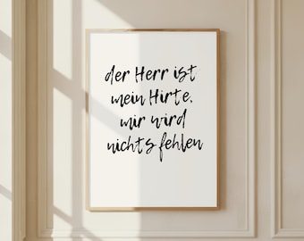 The Lord is my Shepherd Poster Psalm 23 Bible Psalm Image Bible Verse Poster Minimalist Wall Art Bible Saying Christian Poster Gift