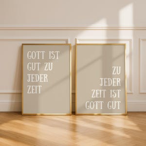 christliche Poster 2er Set christliche Bilder Poster Set christlich Geschenke Poster Gott ist gut christliche Sprüche Bild Wohnzimmer-Deko