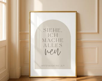 Christian Poster with the motto for 2026, Bible verse poster with the motto for 2026, Christian poster with Jesus, modern Bible verse poster, beige Christian wall decoration