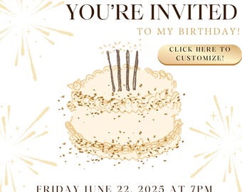Golden Birthday Invitation