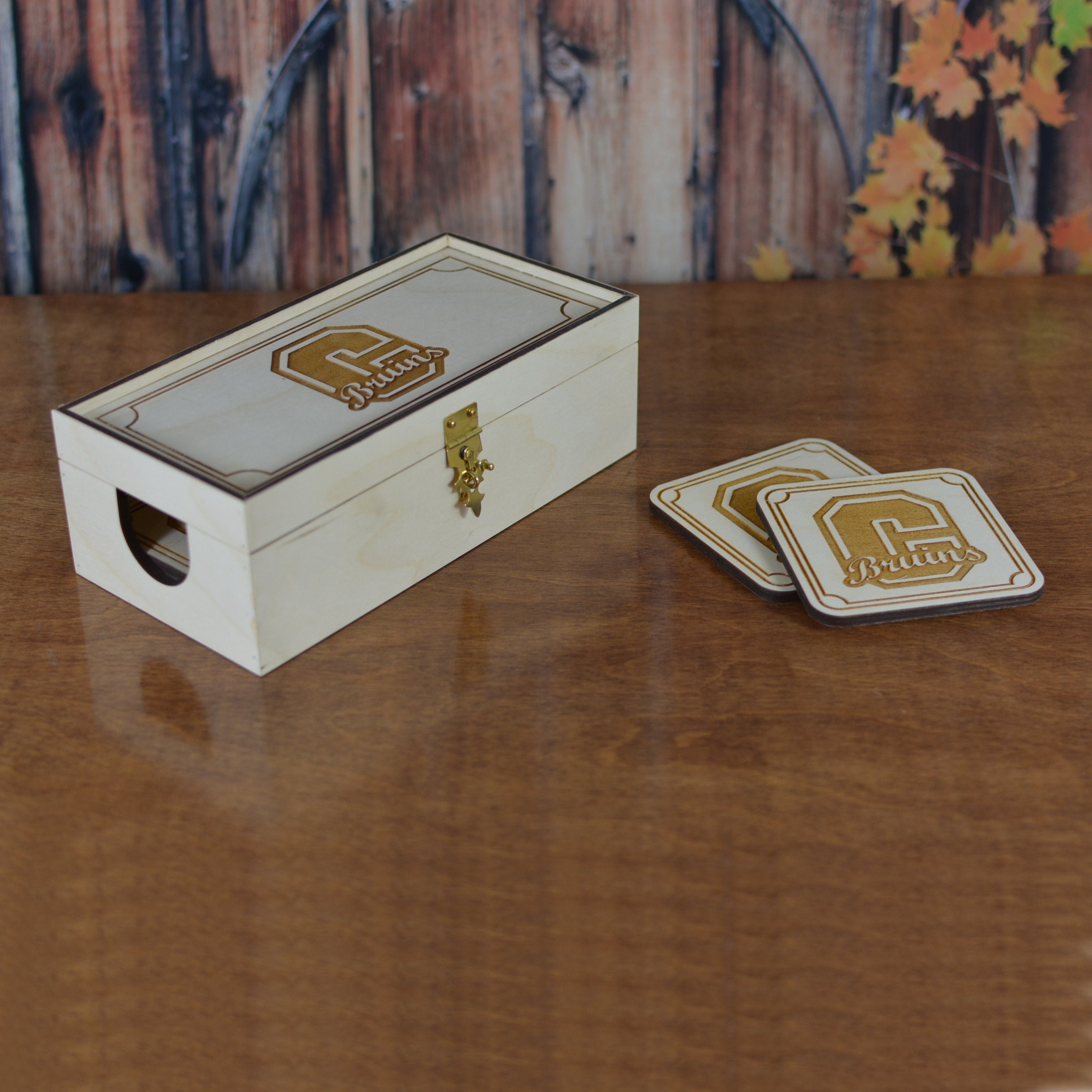 Wood Coaster Box Set Etsy