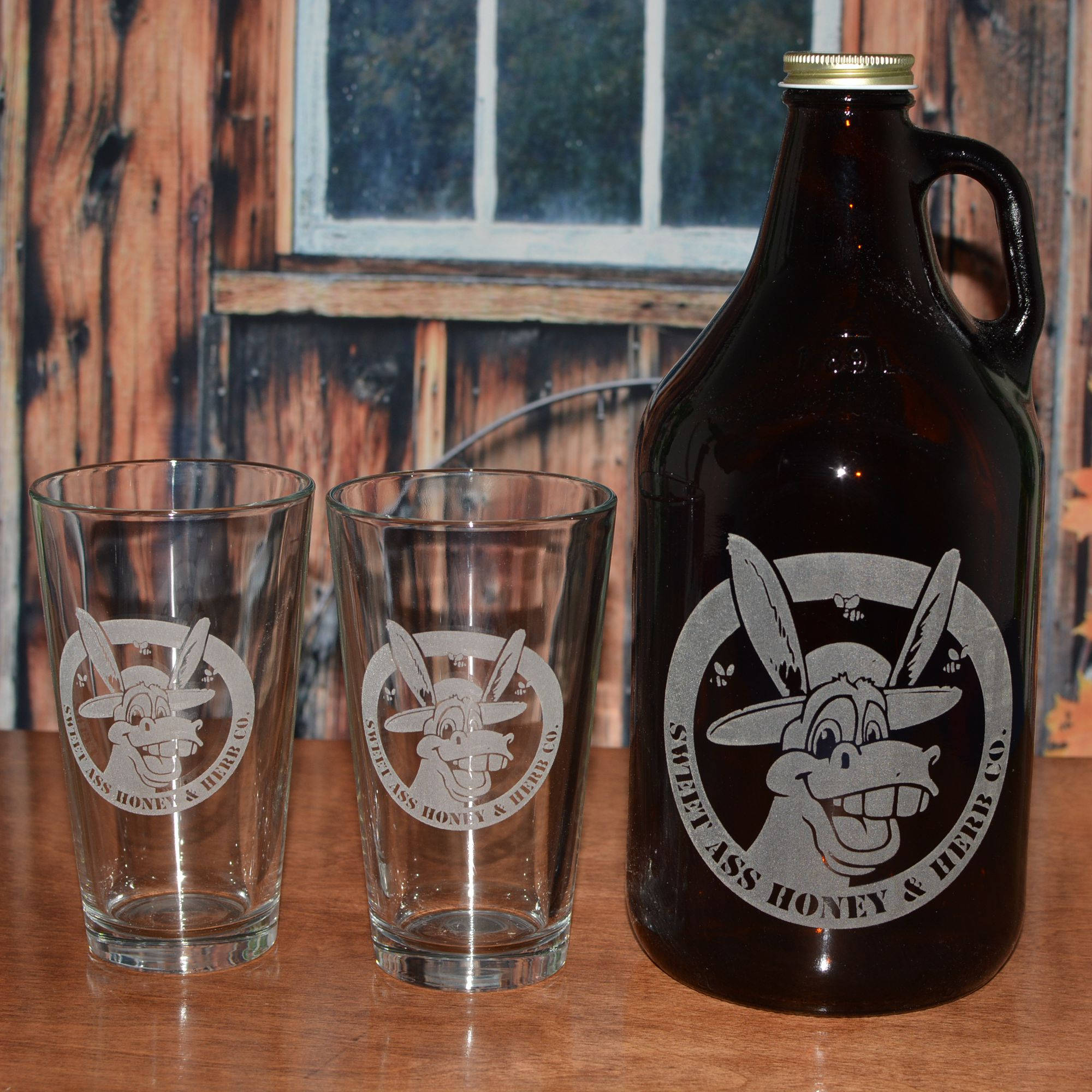 Create Your Own Beer Growler with 2 Pints or 2 Belgian Tulip Glasses