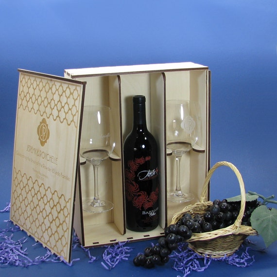 Wine Case - Bottle Crystal Glasses