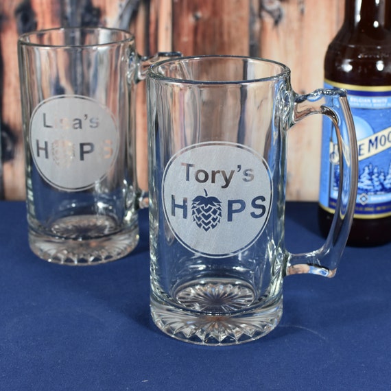 A Pair of Large Personalized Beer Steins 25oz