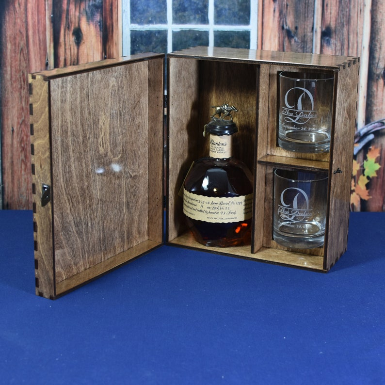 Personalized Spirits Whiskey Liquor Box With 2 Custom Etched Etsy