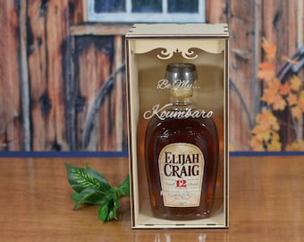 Personalized Wood Single Bottle Spirits Gift Box or Liquor Caddy for the Wedding Party Members