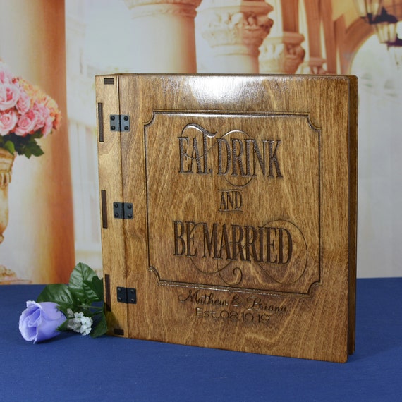 Personalized 8.5x11 Wedding Couple Binder, Album, Memory Book, or Cook Book with a 3 Ring Mechanism and 1" Rings